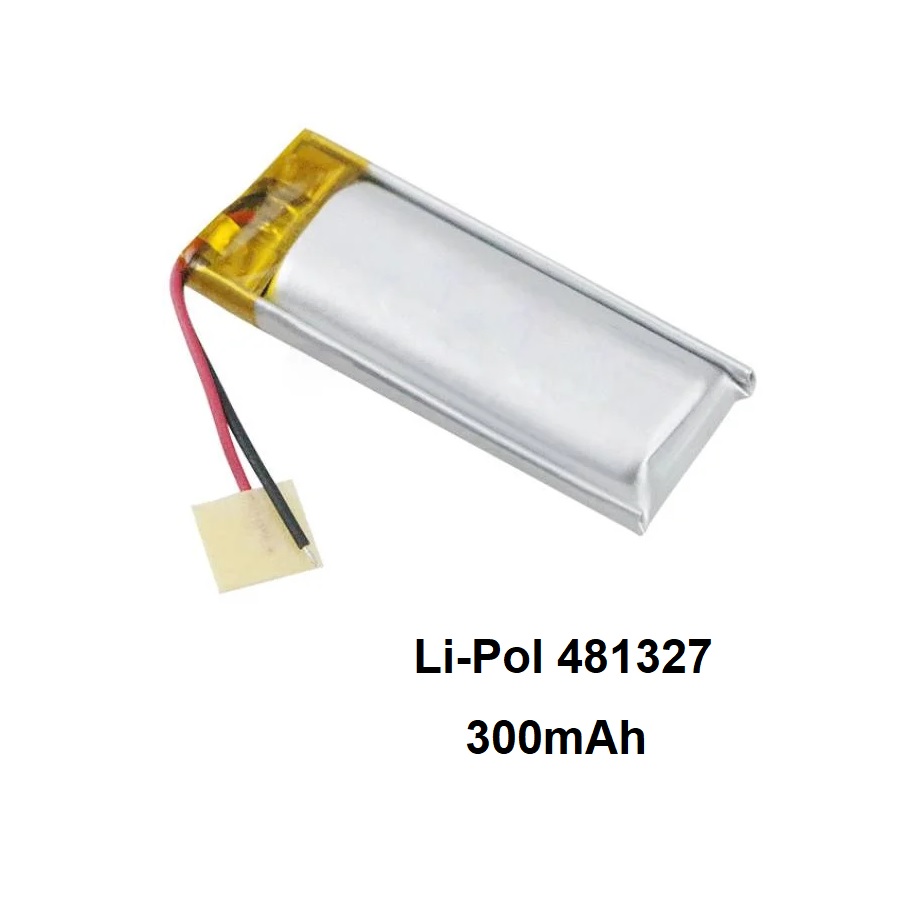 باتری لیتیوم پلیمر ظرفیت 300mAh سایز 481327