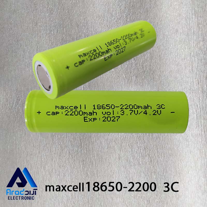 باتری لیتیوم یون maxcell 18650 -2200mAh 3c