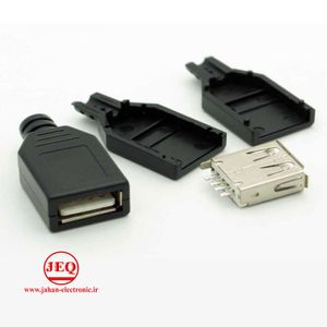 سرکابلی مادگی USB قاب دار تایپ A