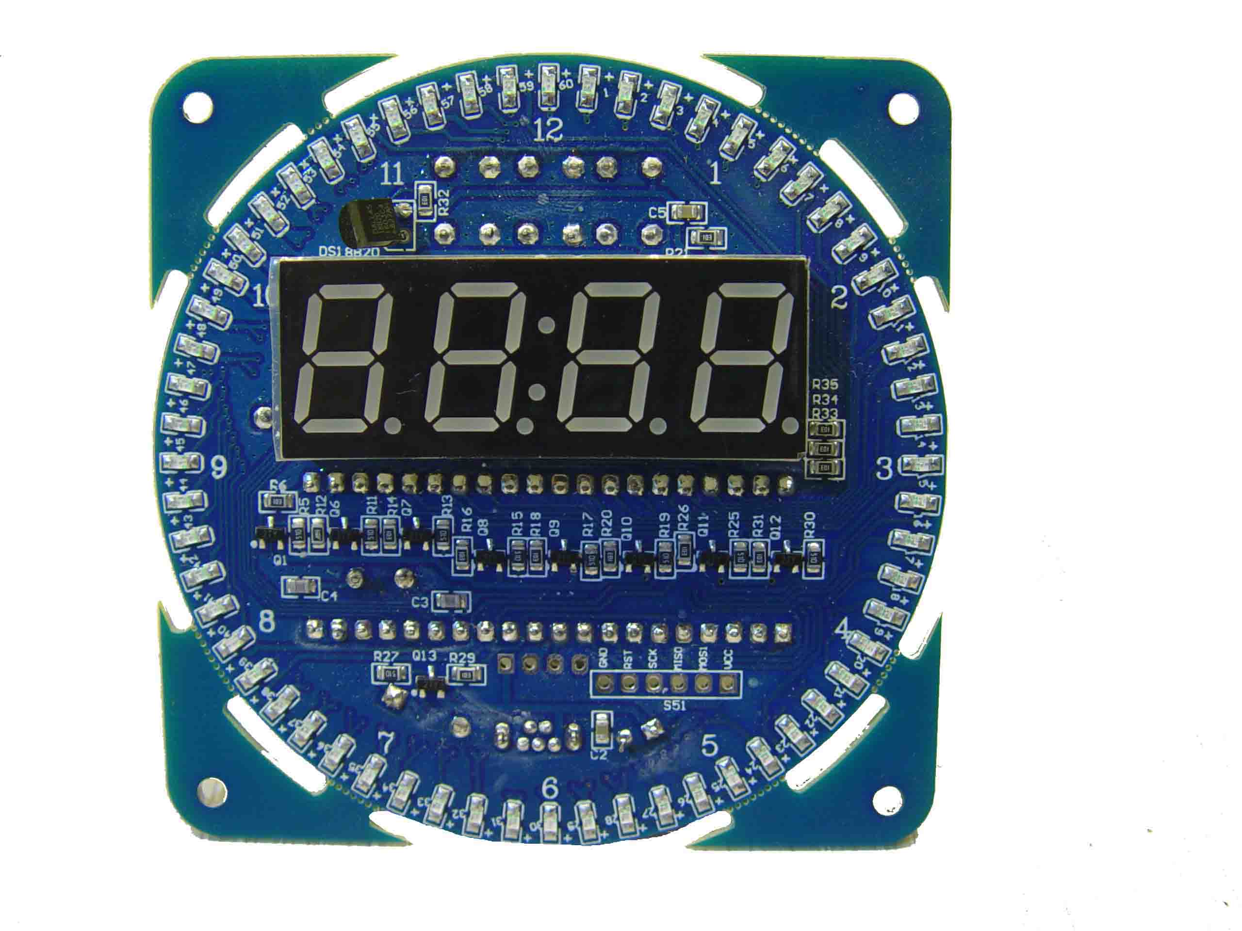 ماژول ساعت با LED دور با آی سی DS1302