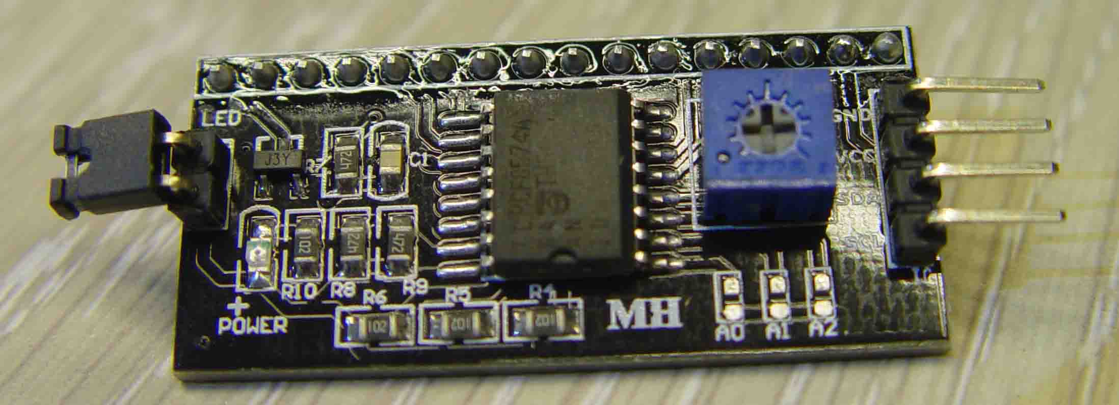 ماژول راه انداز LCD 2*16 با ارتباط I2C   مدل  PCF8574