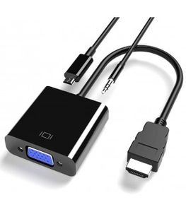 مبدل HDMI به VGA با ورودی برق و خروجی صدا AUX