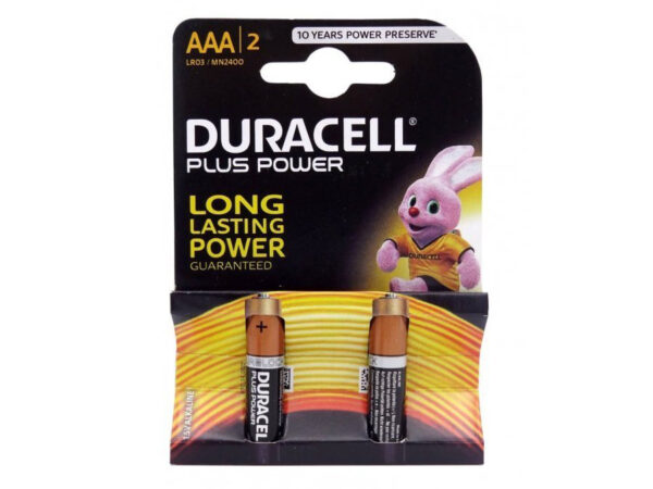 باتری نیم قلمی DURACELL سایز AAA (کارتی 2 تایی)