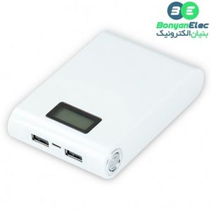 کیس پاوربانک 12000mAh دو خروجی USB به همراه نمایشگر و برد 4 باتری