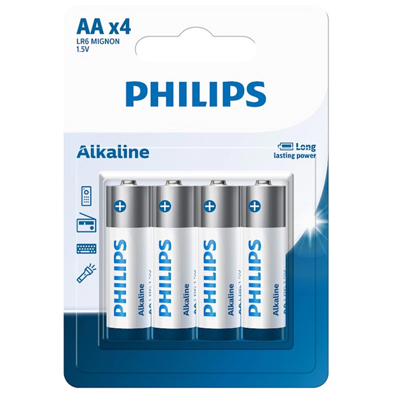 باتری قلمی alkaline فیلیپس 4تایی کارتی
