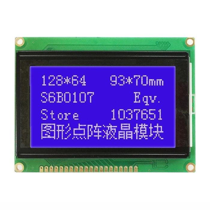 LCD گرافیکی 128x64 با درایور S6B0107 رنگ آبی