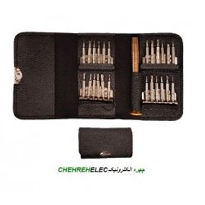 ست پیچ گوشتی کیف چرمی 25PCS