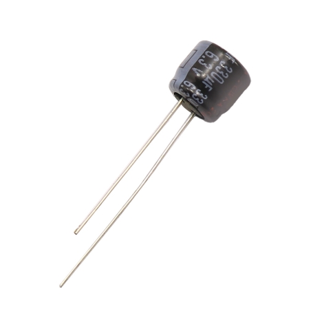 خازن الکترولیتی صوتی 330UF/6.3V مالزی مارک PANASONIC سری KA