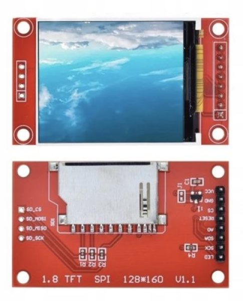 ماژول السیدی 1.8 اینچ TFT LCD 1.8 inch با رزولیشن 128×160 و ST7735 و SPI interface