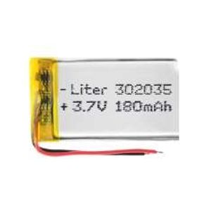 باتری لیتیوم پلیمر 3.7v ظرفیت 180mAh کد 302035