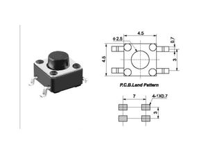 T.SW 4.5X4.5X4.5  4PIN SMD