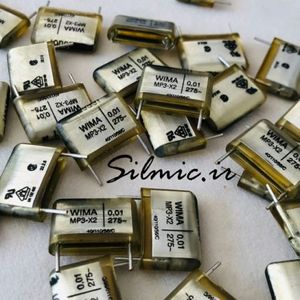 خازن 10 نانو فاراد 275 ولت ac ساخت wima آلمان سری MP3-X2 با سرکوب عالی EMI