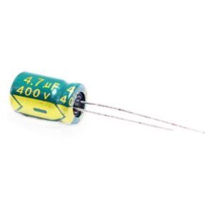 خازن الکترولیتی ایستاده 4.7µF ولتاژ 400V سایز 13x8mm