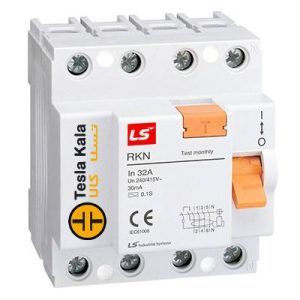 کلید محافظ جان (RCCB) 300 mA – 6KA چهار پل  63A RKN برند LS