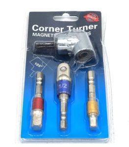 ست 4عددی سر دریلی بکس خور درایوهای 1/4-3/8-1/2 بهمراه رابط چپقی مینی 1/4 مدل CORNER TURNER