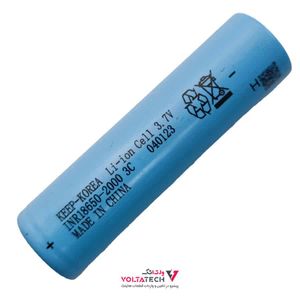 باتری لیتیوم یون 3.7v سایز 3C-18650 ظرفیت 2000mAh برند KEEP-KOREA