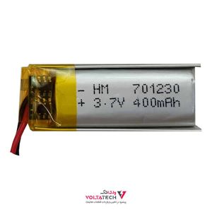 باتری لیتیوم پلیمر 3.7v ظرفیت 400mA ابعاد 701230