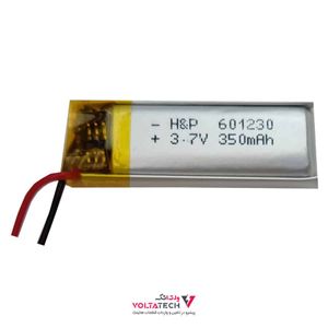 باتری لیتیوم پلیمر 3.7v ظرفیت 350mA ابعاد 601230