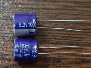 AiSHi 6.3V 1000uF – خازن الکترولیت، 6.3 ولت، 1000 میکروفاراد