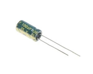 خازن الکترولیتی 100UF/35V-6.3X12-105C-GREEN