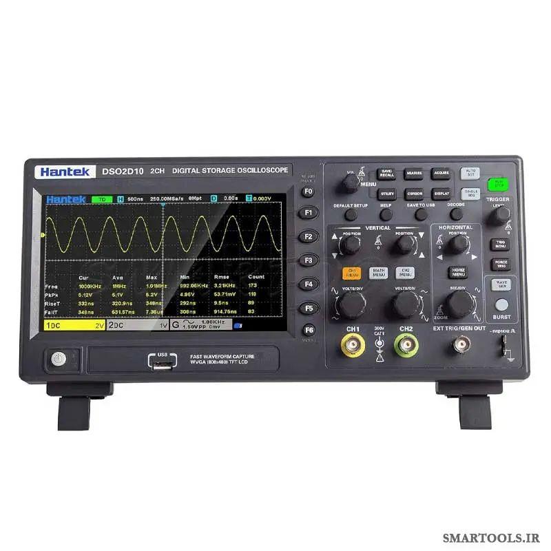 قیمت و خرید اسیلوسکوپ 100MHz دوکانال هانتک HANTEK DSO 2D10 - اسمارت تولز