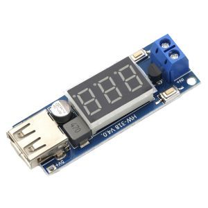 ماژول رگولاتور کاهنده 12 ولت به 5 ولت USB HW-318 دارای نمایشگر