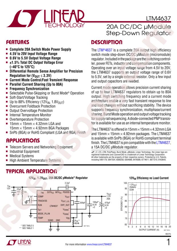 Analog Devices LTM4637EV#PBF