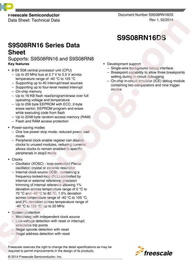 S9S08RNA16W2MLCR