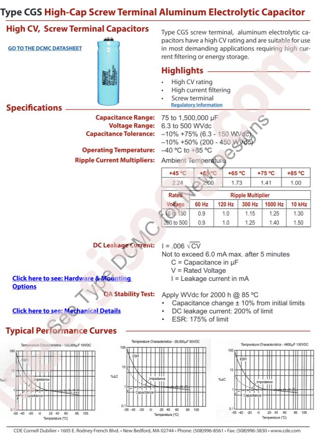 Cornell Dubilier Electronics CGS721U150R3C