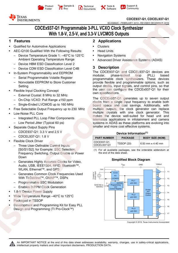 CDCE937QPWRQ1