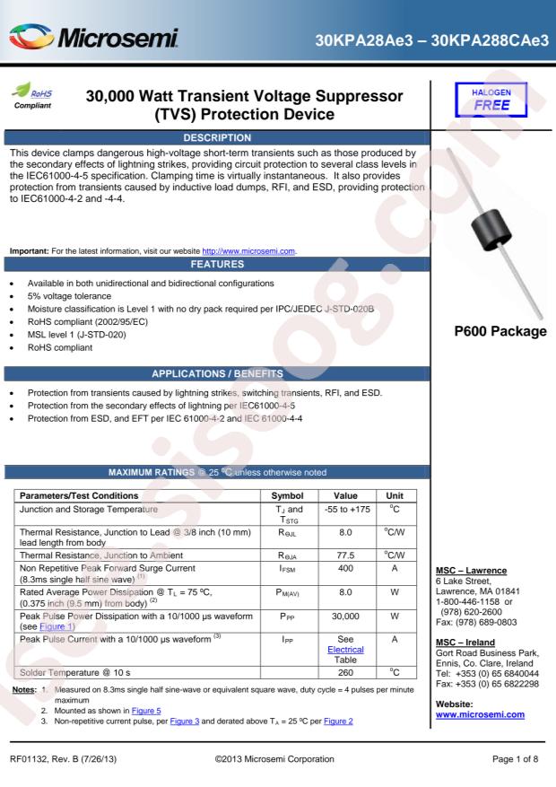 30KPA260CAE3/TR13