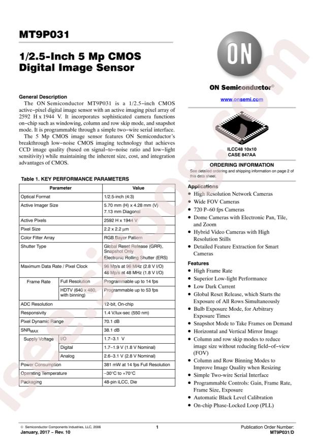 MT9P031I12STM-DP