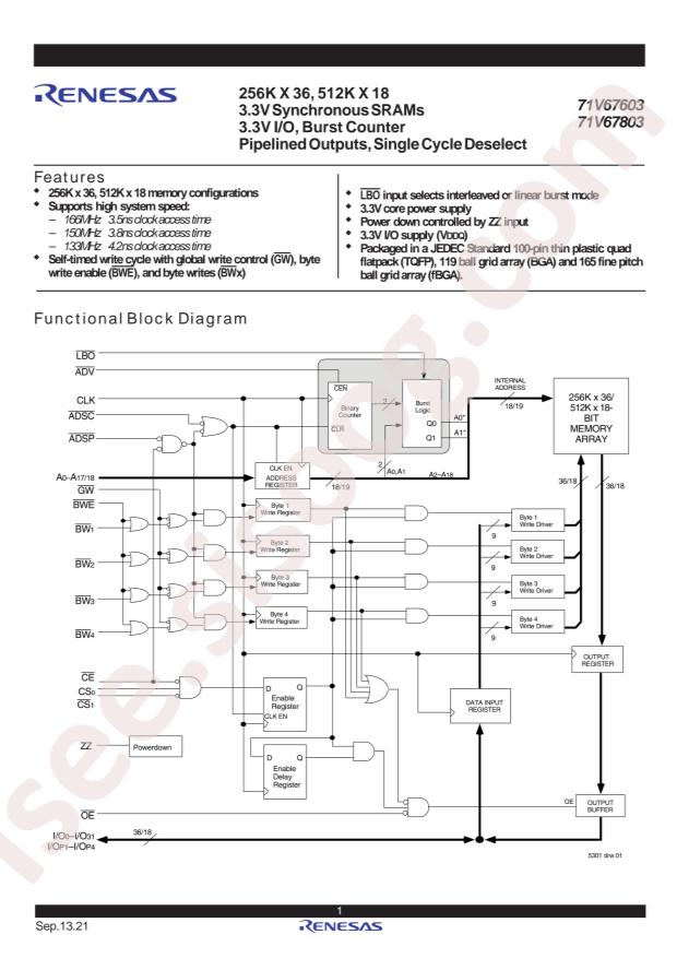 71V67603S166BQ8