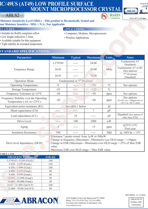 ABLS2-5.000MHZ-D4Y-T