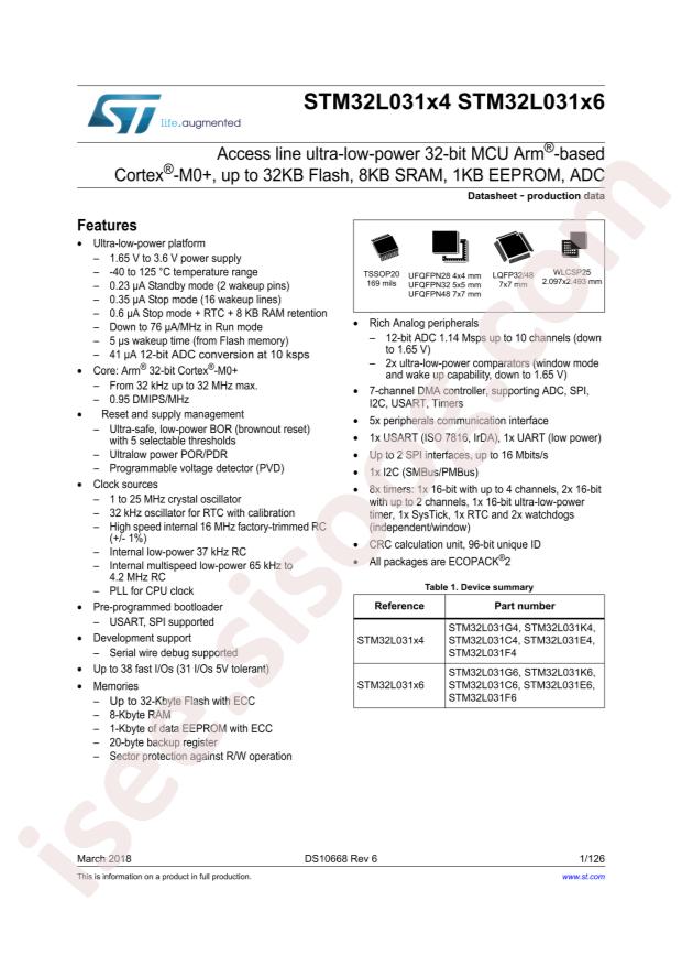 STM32L031C6T6