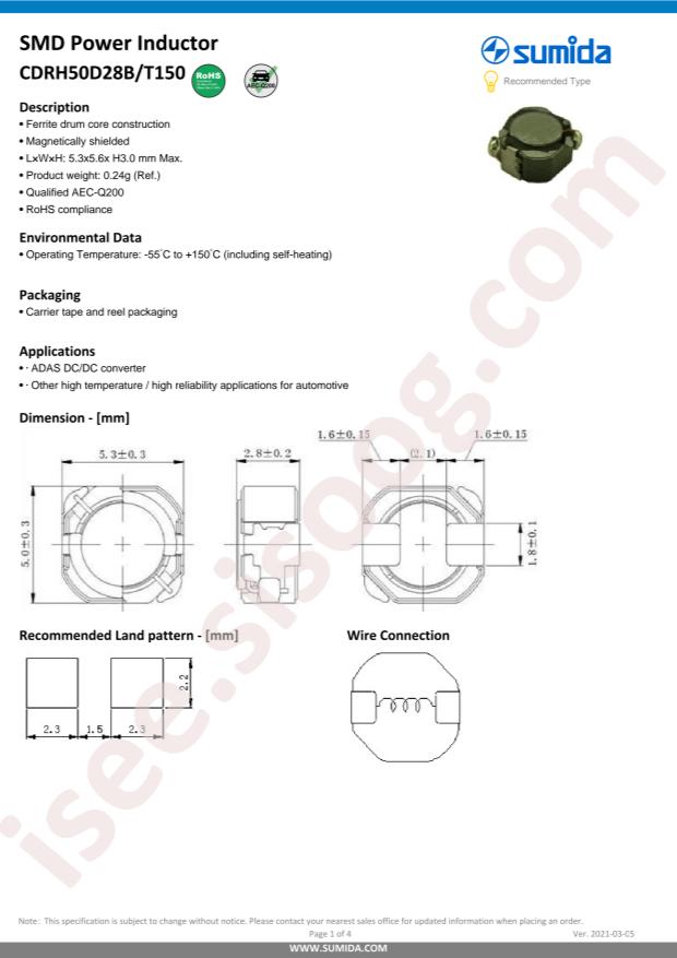 CDRH50D28BT150NP-150MC