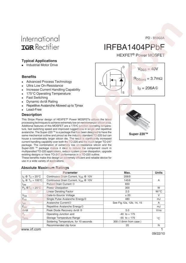 IRFBA1404PPBF