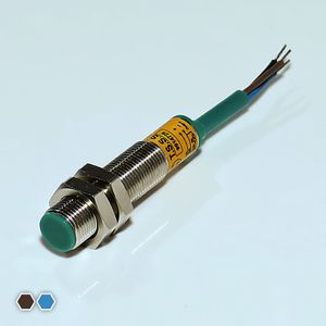 سنسور القایی تبریز سنسور، PNP-NO، قطر 12، سه سیمه، فاصله تشخیص 2mm، کد IS1202-OP