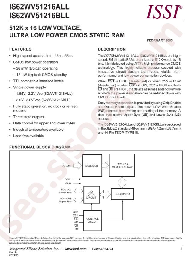 IS62WV51216BLL-55TLI