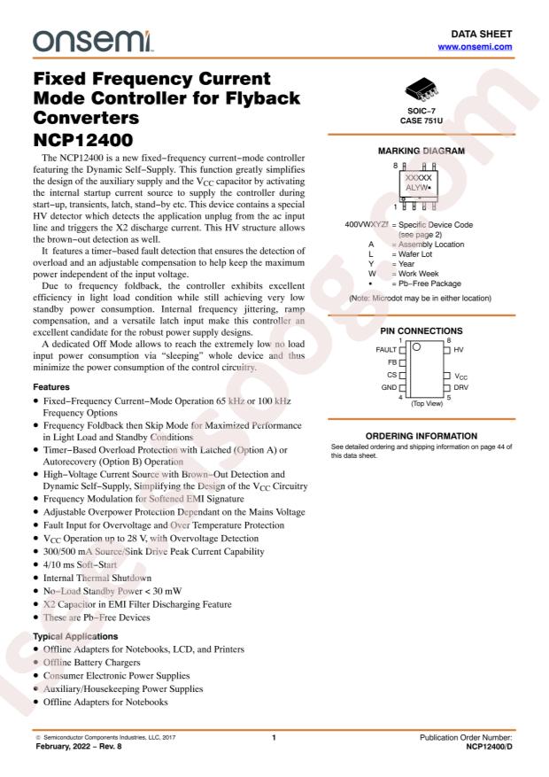 NCP12400CBAAB0DR2G
