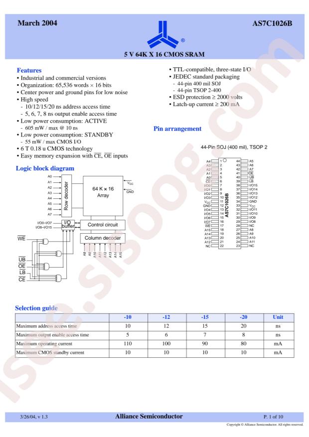 AS7C1026B-20TCNTR