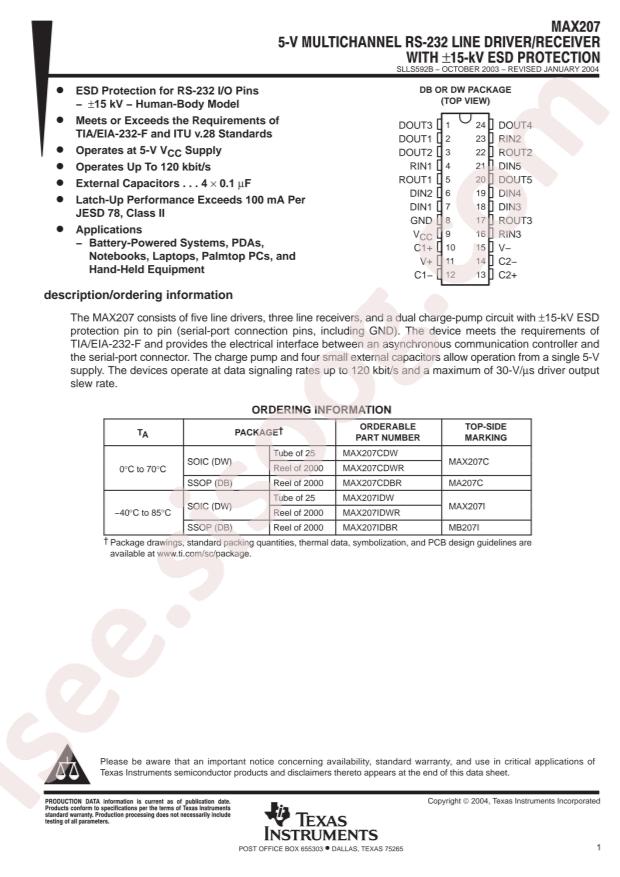 MAX207CDBR