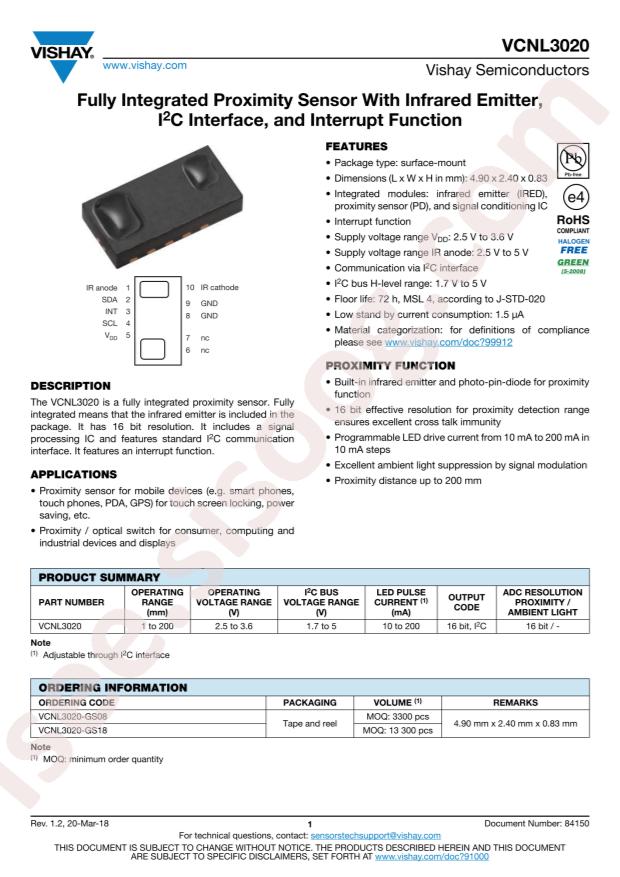 VCNL3020-GS18
