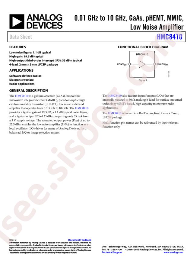 HMC8410LP2FETR