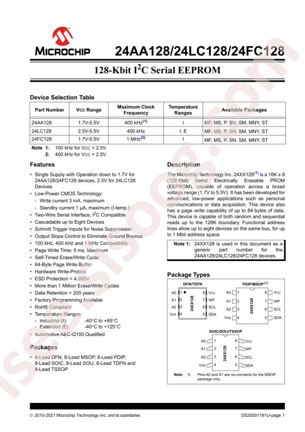 24LC128T-E/SN