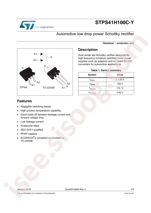STPS41H100CGY-TR