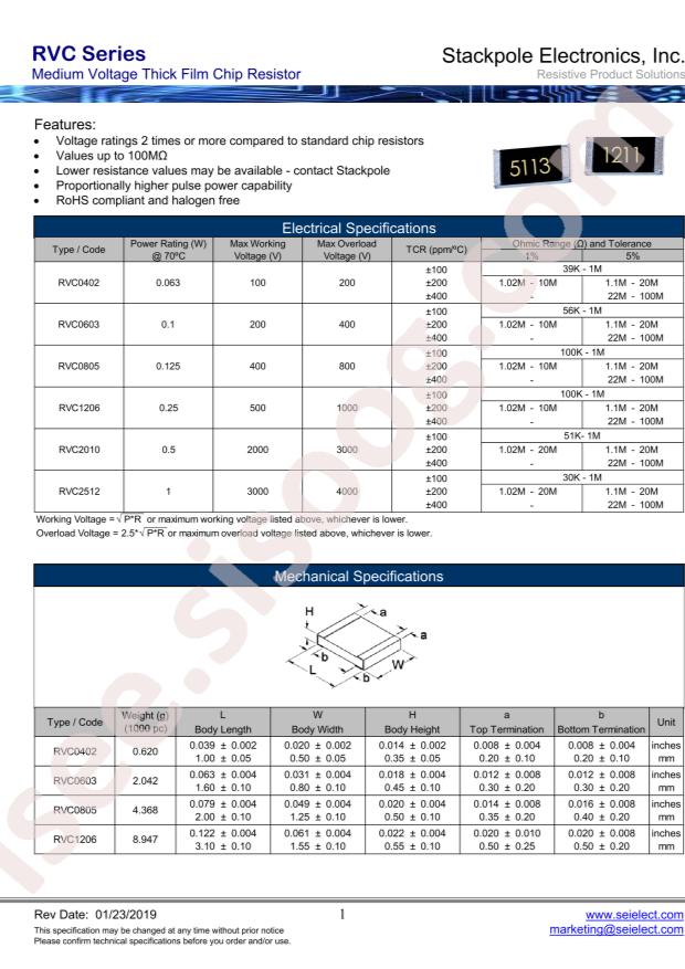 SEI(Stackpole Electronics Inc.) RVC2512FT649K