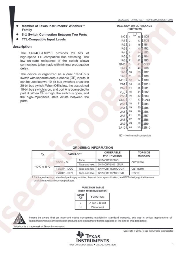 SN74CBT16210DGGR