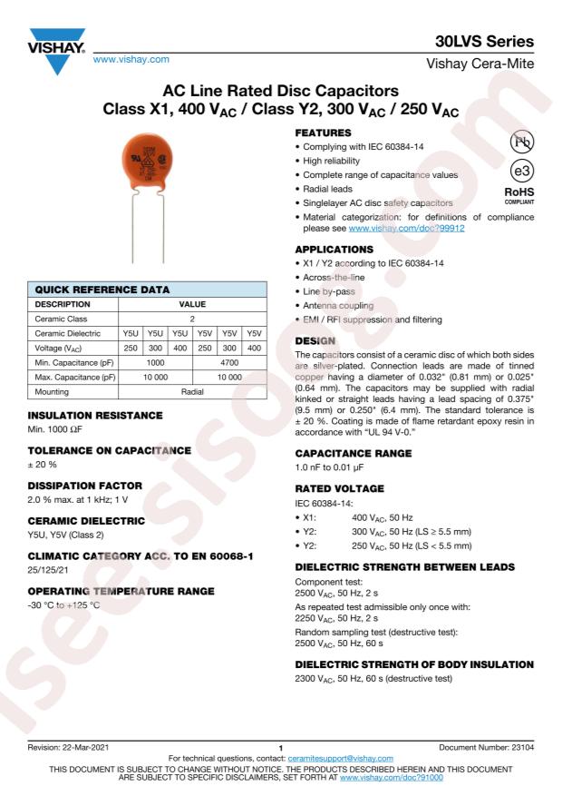 VISHAY 30LVSD50-R