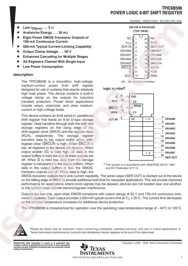 TPIC6B596DWR